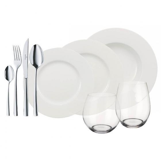 Wonderful World White Dinner Set For 4 People, 36 Pieces