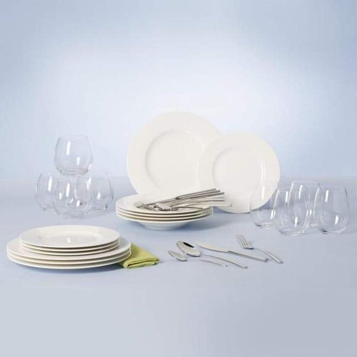 Wonderful World White Dinner Set For 4 People, 36 Pieces