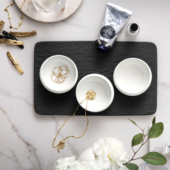 Newmoon Dip Bowl & Tray Set 4 Pieces
