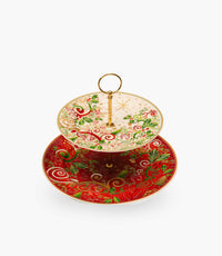 Sparkling Christmas Etagere sweet holder W/2 Plates, 24-27cm