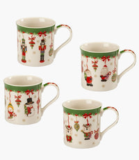 Sparkling Christmas 4 Mugs 9cm