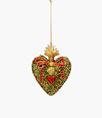 Sparkling Christmas Sparkling Water Green Heart 14Cm