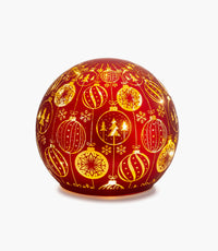 كرة زينة مضيئة وينتر ويمزي زجاج حمراء - 10 سم