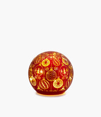Winter Whimsy Red Led Glass Ball 12Cm