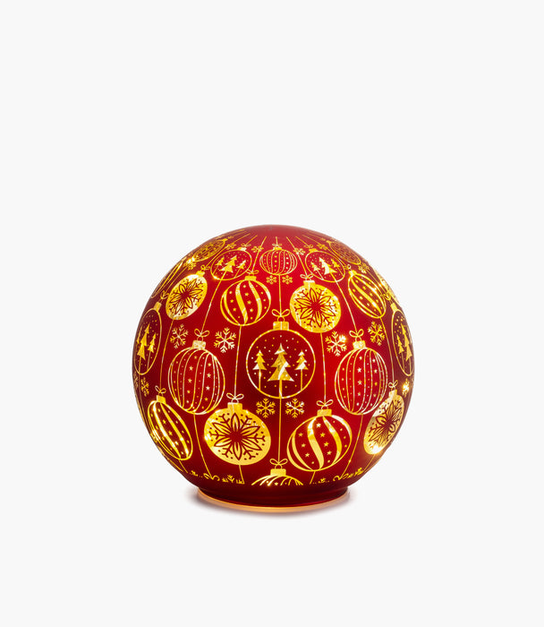 Winter Whimsy Red Led Glass Ball 15Cm