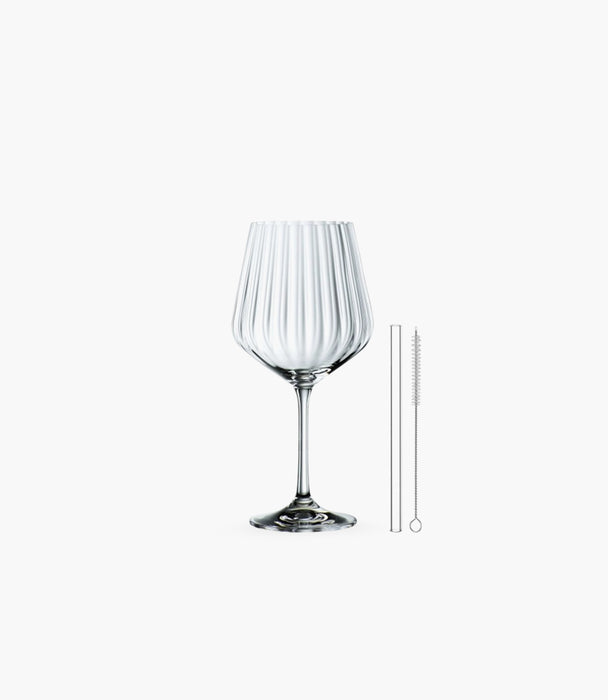 Tastes Good Goblet set of 4 with glass straws