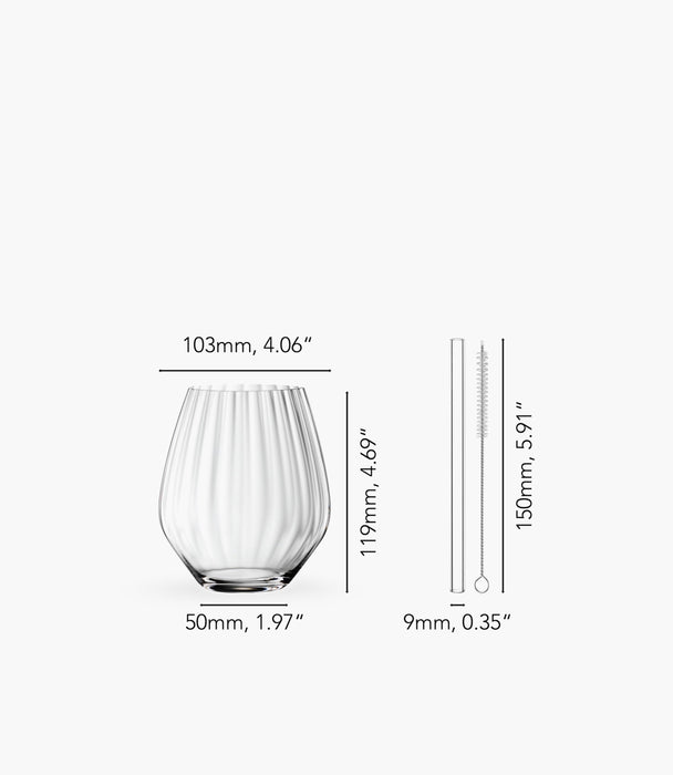 Tastes Good Tonic Glasses set of 4 with glass straws