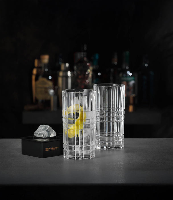 Square Set Longdrink glass & Ice Cube Set - 3 Pieces