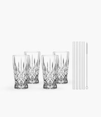 Noblesse Latte Macchiato Set Of 4 W/4 Straws