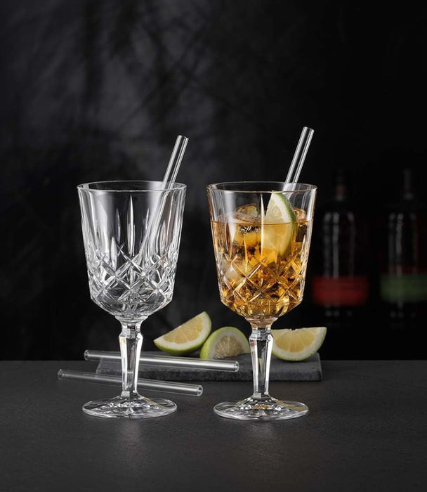 Noblesse Cocktail glasses Set of 2 with 4 Glass Straws