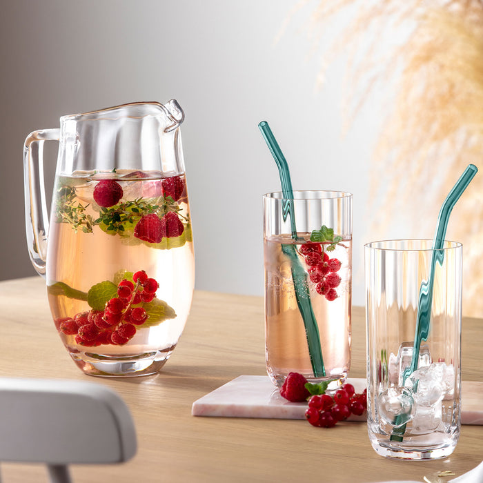 Artesano Hot & Cold Beverage Glass Straw Set 4 Pcs