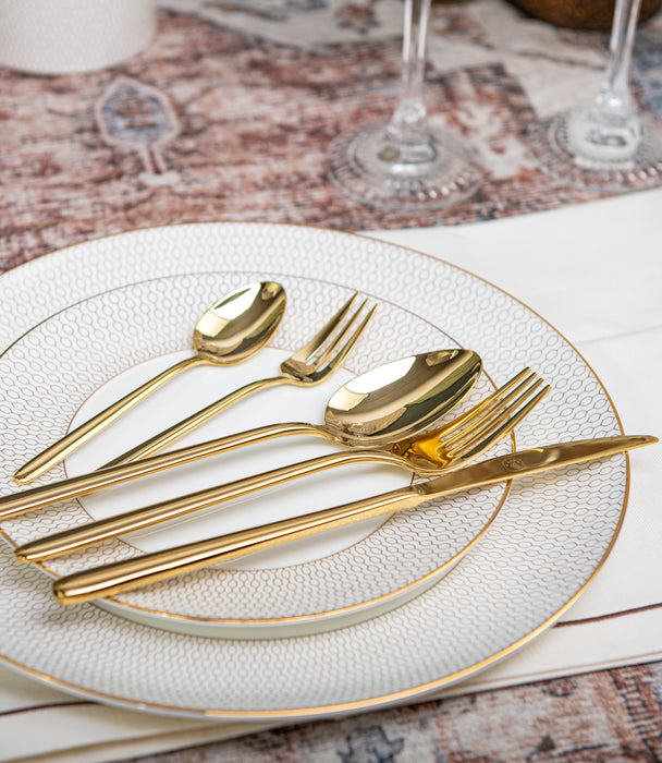Stiletto Pvd Gold Cutlery Set 30 Pieces