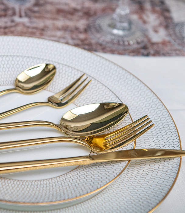 Stiletto Pvd Gold Cutlery Set 30 Pieces