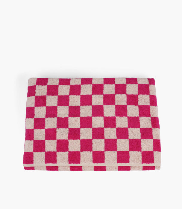 Chess Pink Cotton Throw 100x180cm