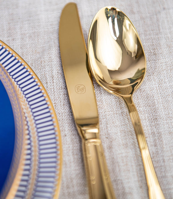Rubans Pvd Gold 68 Pieces Cutlery Set - Roomours UAE