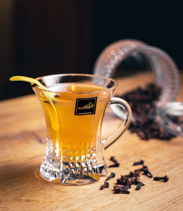 طقم فناجين شاي كريستال ذهبي من مجموعة "دايموند"