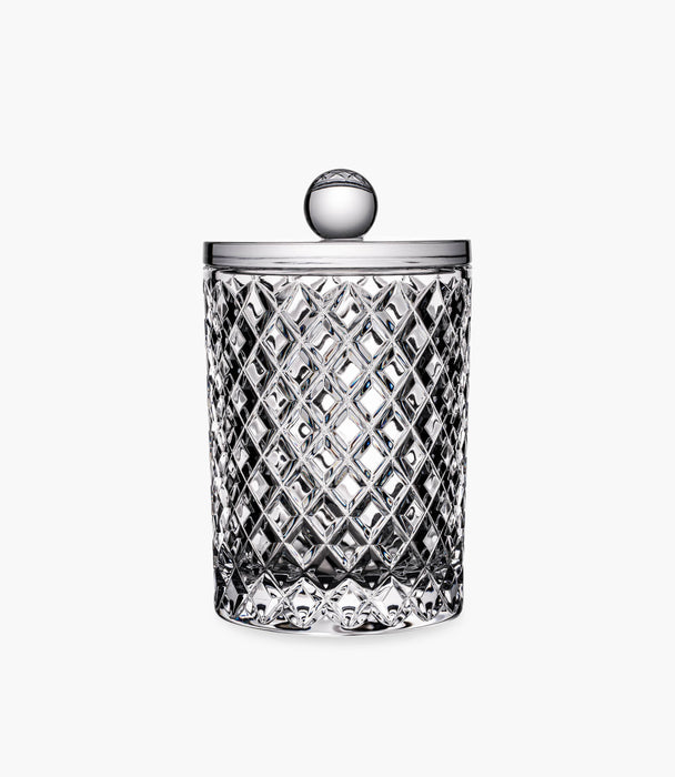 صندوق سوليتير كريستالي شفاف مع غطاء ومقبض - 16 سم