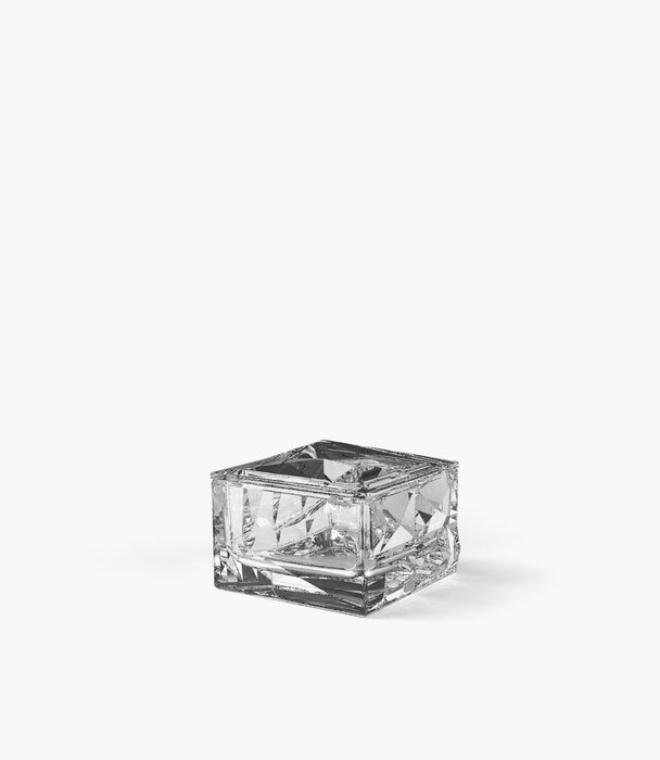 صندوق روغاسكا كريستالي شفاف صغير مع غطاء - 12 سم