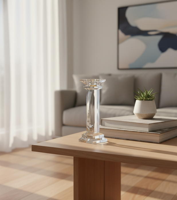 Pillar Candle Holder Clear Small 14*14*40cm