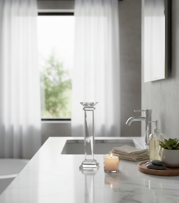 Pillar Candle Holder Clear Big 14*14*50cm