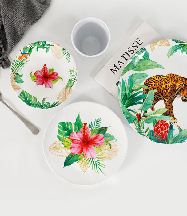 Leopard Melamine Dinner Set for 6 People - 24 Pieces