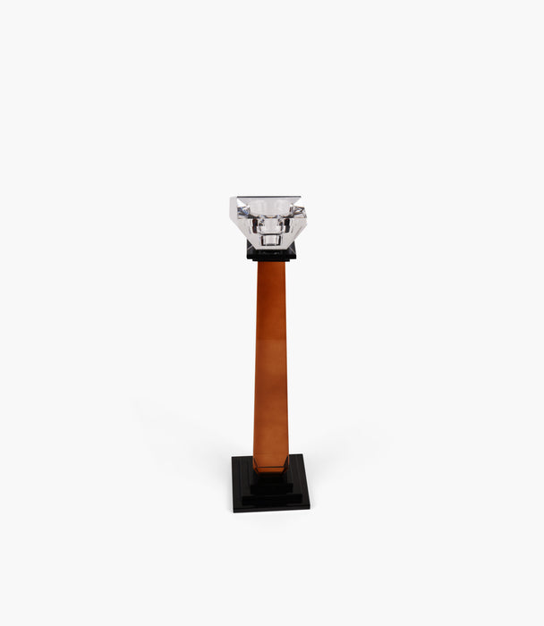 Taper Candle Holder Big D/Amber 9*9*34cm
