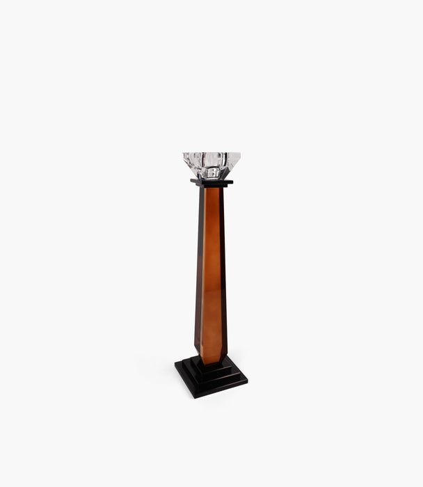Taper Candle Holder Big D/Amber 9*9*34cm