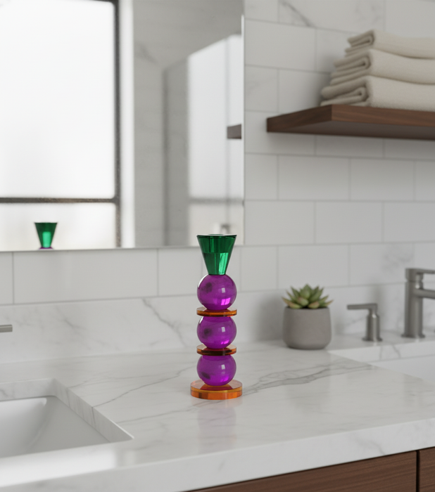 Taper Candle Holder Big G/P 8*8*24.5cm