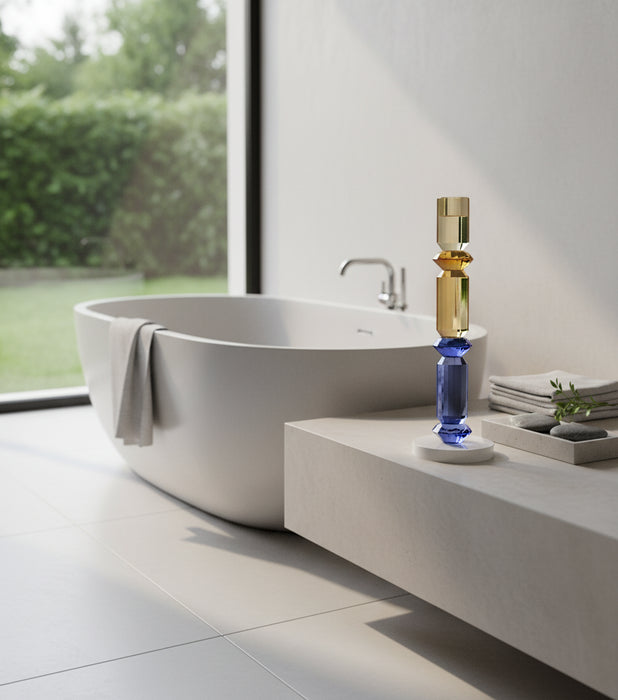 Candle Holder Blue Medium 10*10*31cm