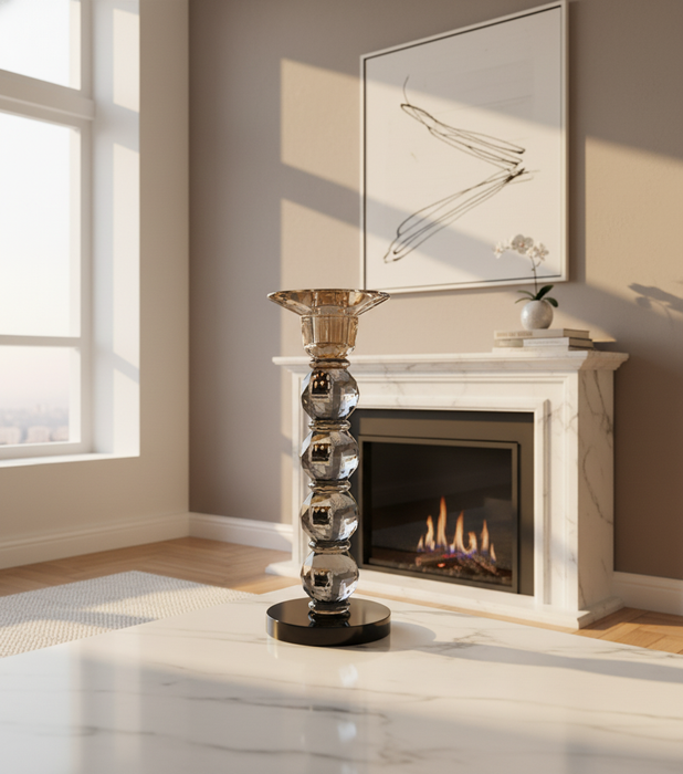 Taper Candle Holder Big Gray 10*10*26.7cm