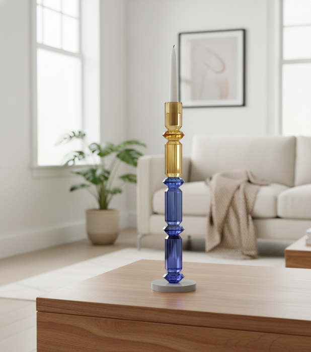 Taper Candle Holder Blue Big 10*10*41.3cm