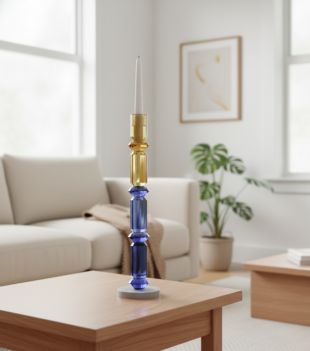 Taper Candle Holder Blue Big 10*10*41.3cm