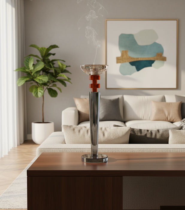 حامل شمعة بيلر كريستالي ملون متوسط الحجم