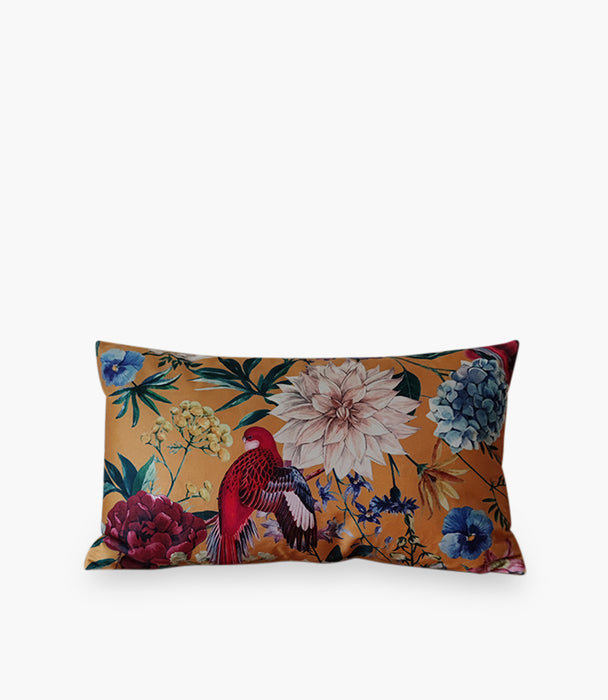وسادة فلورال مخمل ملوّنة برسمة طيور وأزهار - 30×50 سم