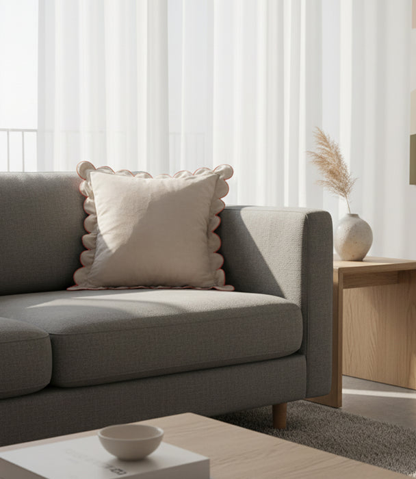 Wavy Edge Beige Cushion 45*45cm