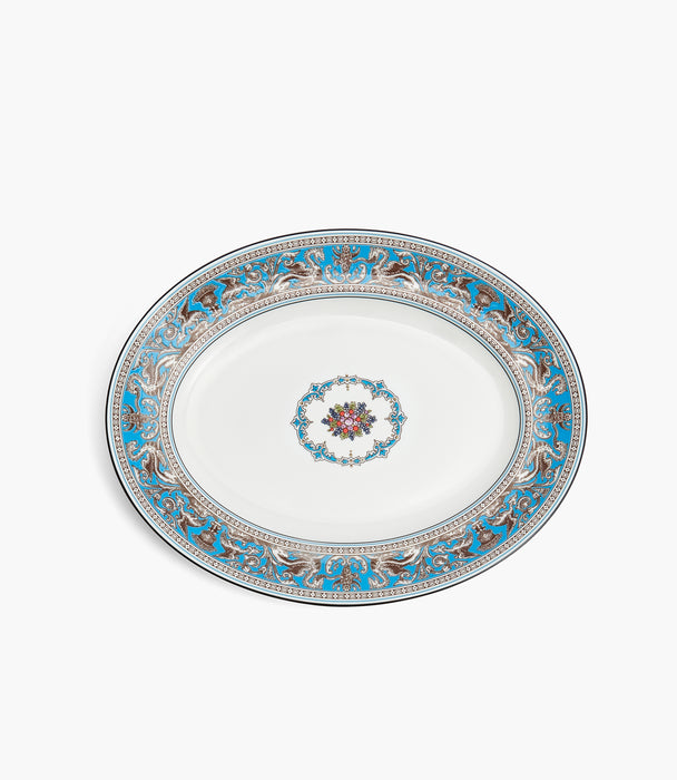 Florentine Turquoise Oval Platter 35cm