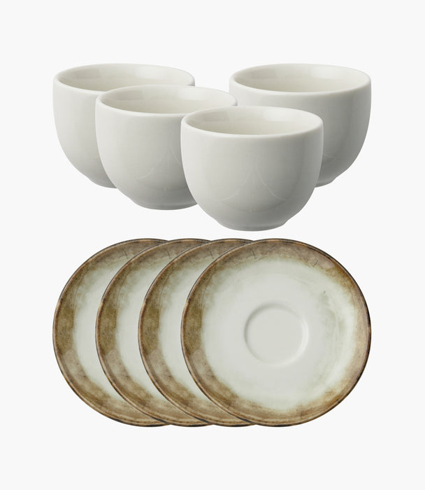 Shade Earth Set 4 Coffee Cups And Saucers Porcelain