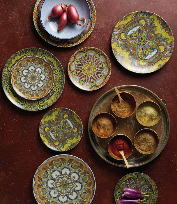 Mandala D Plate Flat Porcelain 27.5cm - Roomours UAE