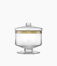 Avenue Medium Glass Jar – Clear with Gold, 20.5 cm