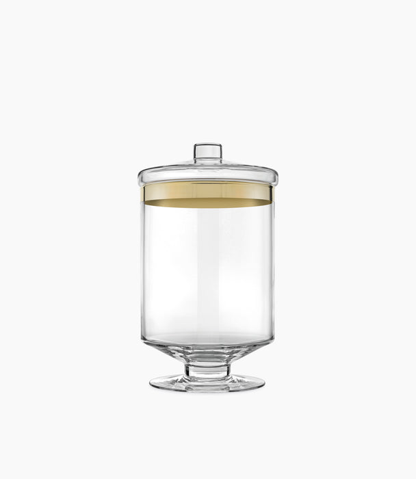Avenue Clear with Gold Tall Glass Jar 30.5 cm