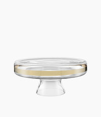 Avenue Footed Cakestand – Clear with Gold, 33 cm