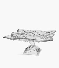 Pyramid Crystal Footed Plate 30cm