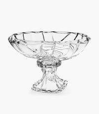 Bamboo Crystal Footed Oval Bowl 38.5cm