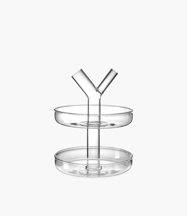 Peony 2 Tiered Stand Borosilicate glass 23 cm