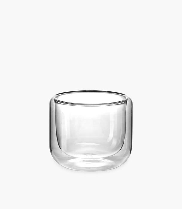 كوب بوتي زجاجي شفاف مزدوج - 250 مل