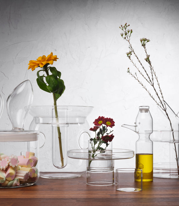 برطمان باني زجاجي شفاف مع غطاء - 2.5 لتر