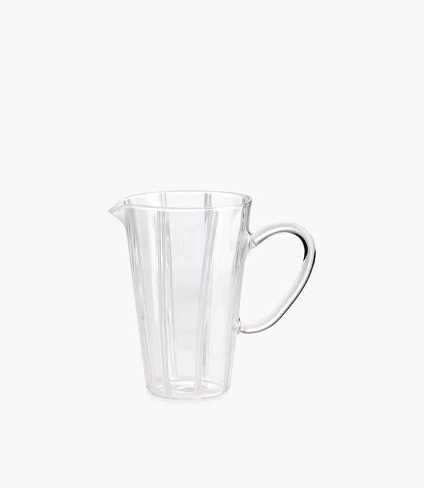 Soul Borosilicate Glass Jug – Light Blue Stripes, 1.2L