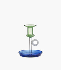 Le Bugie Candleholder Bud Green, Clear and Blue Base 14cm