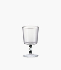 طقم كاسات كوليير زجاجية بساق قصيرة بيضاء ورمادية - عدد 2