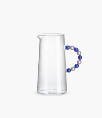 Collier Pink & Blue Handle Clear Borosilicate Pitcher 1.3L